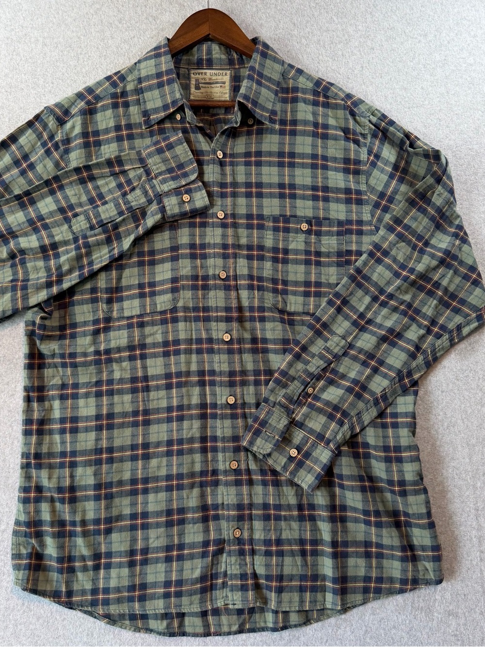 Over Under Men's Green Plaid Button-Down Shirt